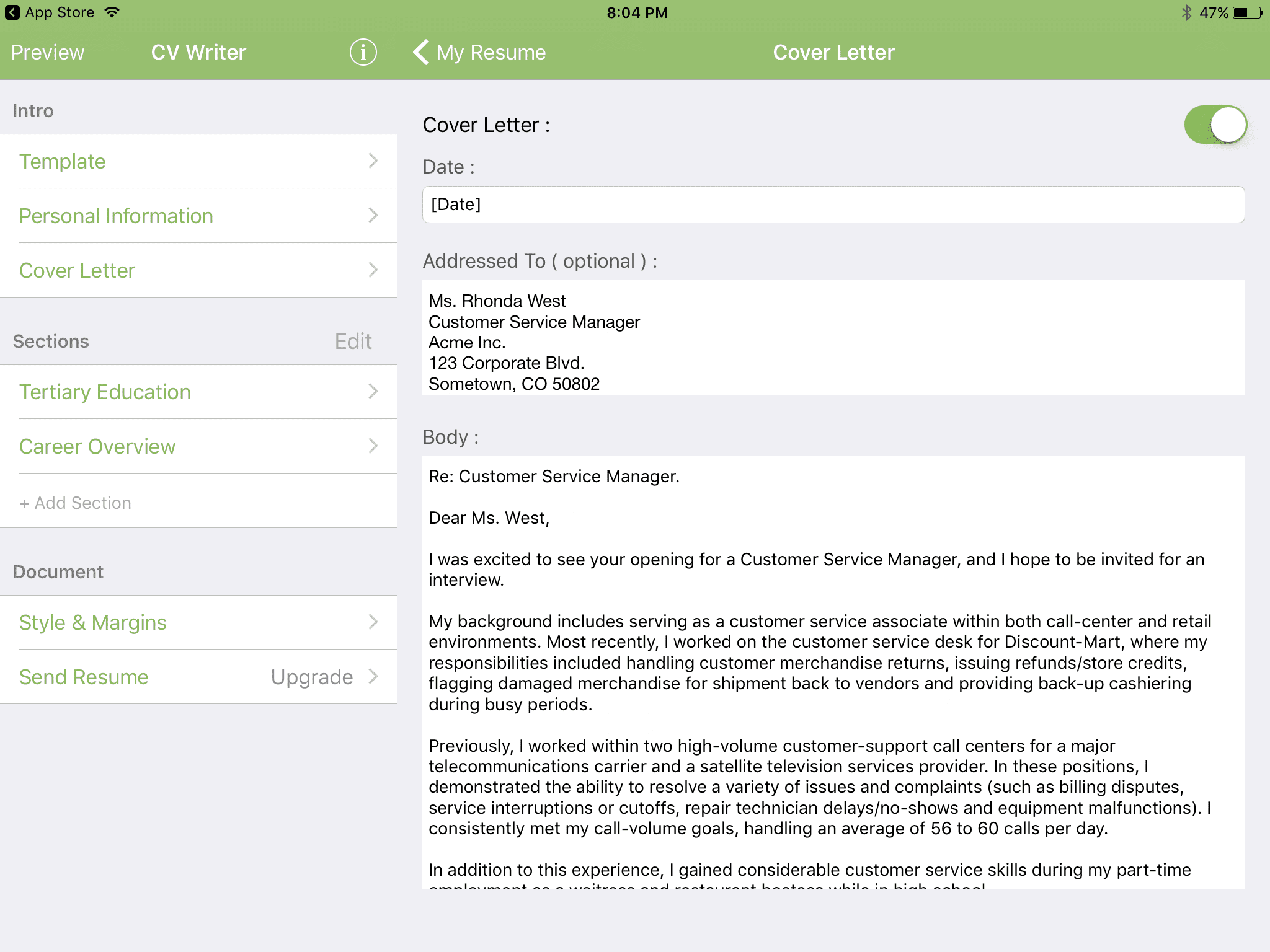 resume maker software for mac